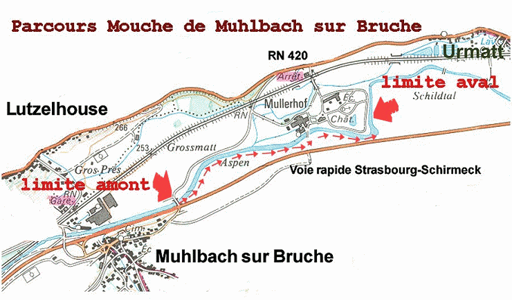 le plan du parcours no kill de Muhlbach sur Bruche